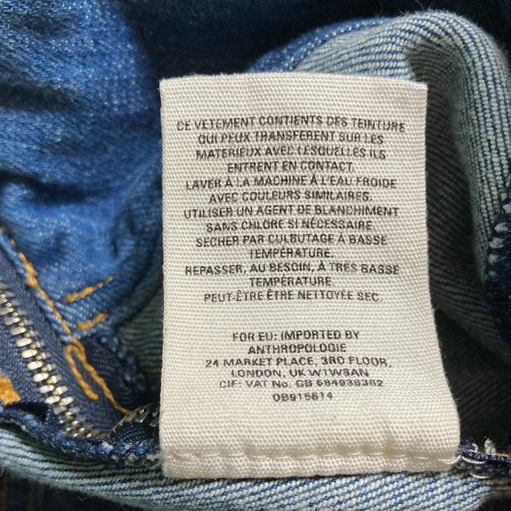Pilcro Anthropologie Size 26 Women’s Wide Leg Crop Denim Pants Jeans